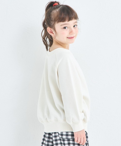 pairmanon（ペアマノン）の「【リンクコーデ】ガールズ 前後2WAY 英字ロゴ トレーナー（スウェット・キッズ・アイボリー/ブルー/ピンク・90/150/140/130/120/110/100）」の5枚目の写真