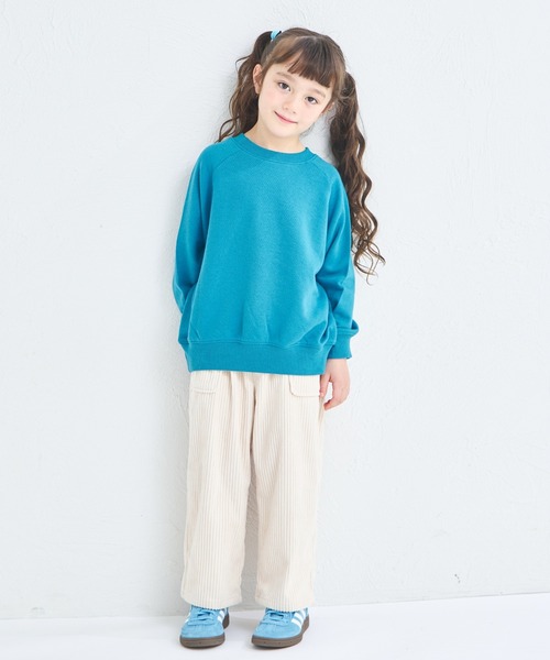 pairmanon（ペアマノン）の「【リンクコーデ】ガールズ 前後2WAY 英字ロゴ トレーナー（スウェット・キッズ・アイボリー/ブルー/ピンク・90/150/140/130/120/110/100）」の21枚目の写真