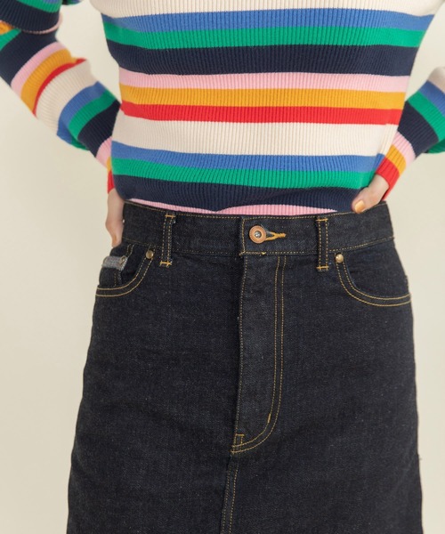 My Fav. CHILD WOMAN（マイファブチャイルドウーマン）の「11.36OZムラ糸デニム ミニスカート（デニムスカート・レディース・ネイビー・38/36）」の2枚目の写真