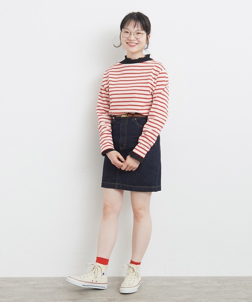 My Fav. CHILD WOMAN（マイファブチャイルドウーマン）の「11.36OZムラ糸デニム ミニスカート（デニムスカート・レディース・ネイビー・38/36）」の9枚目の写真