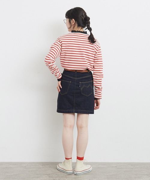 My Fav. CHILD WOMAN（マイファブチャイルドウーマン）の「11.36OZムラ糸デニム ミニスカート（デニムスカート・レディース・ネイビー・38/36）」の10枚目の写真