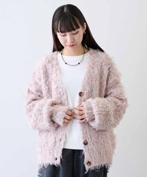 MEDE19F 起毛ミックスリバーシブルニットカーディガン