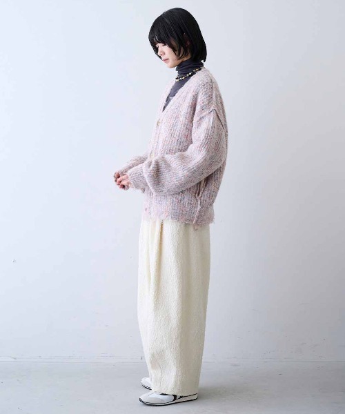 MEDE19F(メデジュウキュウ)の「MEDE19F 起毛ミックスリバーシブルニットカーディガン(カーディガン/ボレロ・レディース・パープル系その他/ピンク系その他・LL/L/M)」の17枚目の写真