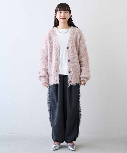 MEDE19F(メデジュウキュウ)の「MEDE19F 起毛ミックスリバーシブルニットカーディガン(カーディガン/ボレロ・レディース・パープル系その他/ピンク系その他・LL/L/M)」の13枚目の写真