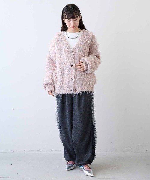 MEDE19F(メデジュウキュウ)の「MEDE19F 起毛ミックスリバーシブルニットカーディガン(カーディガン/ボレロ・レディース・パープル系その他/ピンク系その他・LL/L/M)」の12枚目の写真