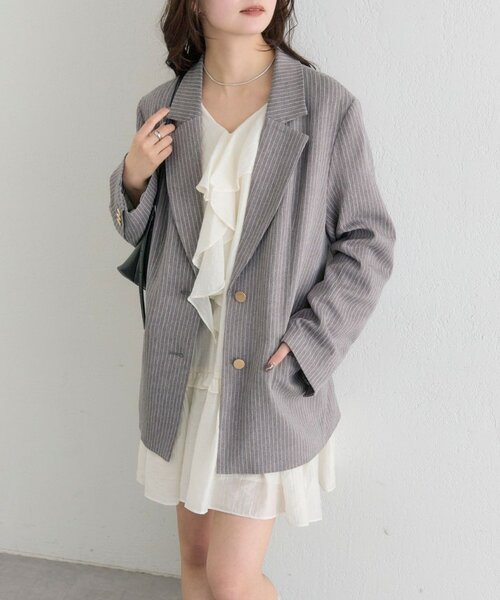 mystic（ミスティック）の「ストライプテーラードジャケット