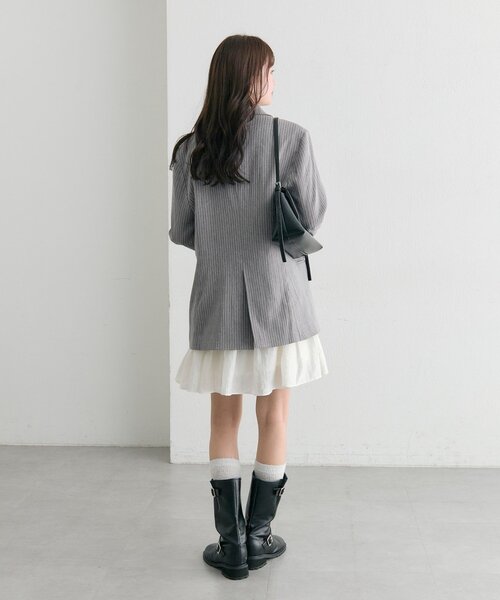 mystic（ミスティック）の「ストライプテーラードジャケット（テーラードジャケット・レディース・グレー/ベージュ・FREE）」の13枚目の写真
