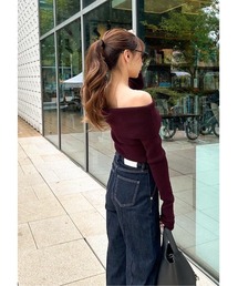 Off shoulder knit top