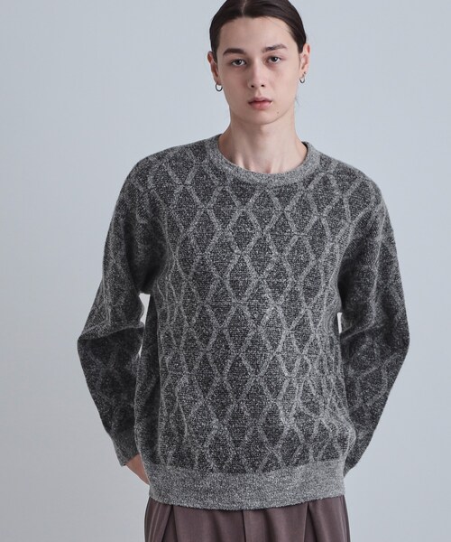 セール】ブークレラメダイヤ柄ニット（ニット/セーター）｜tk.TAKEO