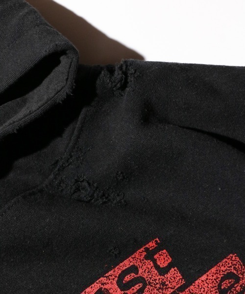 THRIFTY LOOK(スリフティールック)の「THRIFTY LOOK / スリフティールック WORN-OUT 'RAGE AGAINST THE MACHINE' HOODIE レイジアゲインストザマシーン(パーカー・メンズ・ブラック/マルーン・LARGE/X-LARGE)」の5枚目の写真