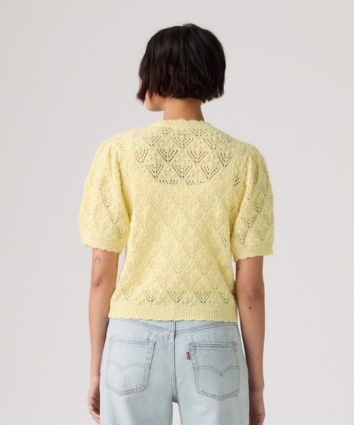 Levi's（リーバイス）の「Levi's/リーバイス PAULINE  ポインテールショートスリーブカーディガン（カーディガン/ボレロ・レディース・イエロー・M/S/XS）」の2枚目の写真