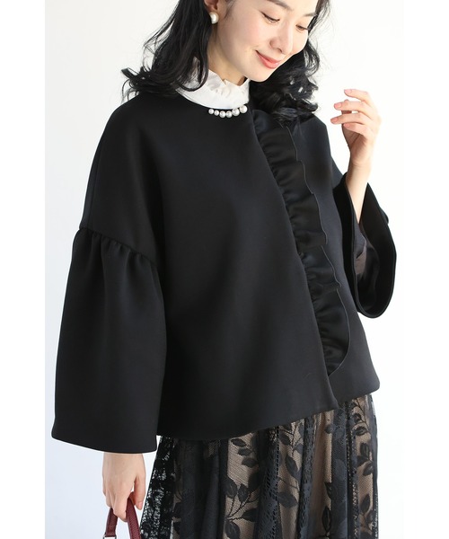 cawaii(カワイイ)の「羽織ったまま完成する 可愛さ春待ちアウター(ノーカラーコート・レディース・ブラック/ベージュ・L-Long/L-Short/M-Long/M-Short)」の21枚目の写真