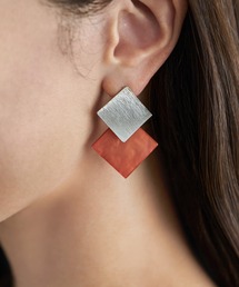 STYLE DELI（スタイルデリ）の「ひし型WプレートMIXピアス／SV（ピアス（両耳用））」