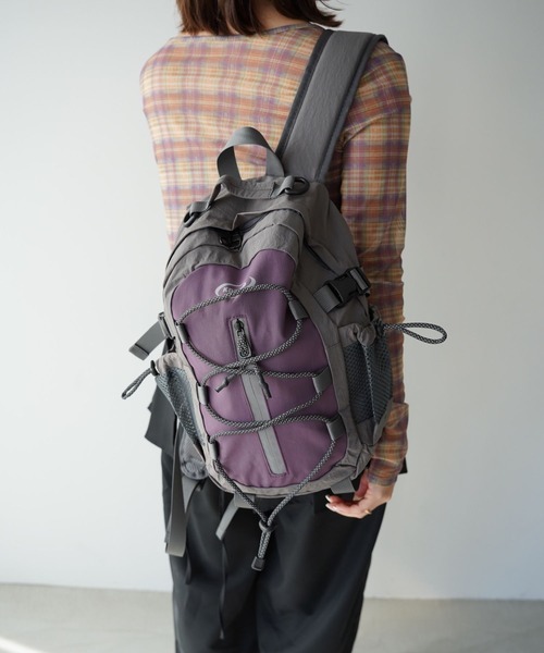 SANSeLF(サンセルフ)の「【SANSeLF】コンパクトフロントコードバックパック saa26s005(バックパック/リュック・レディース・ブラック/パープル/ライトグリーン・FREE)」の3枚目の写真