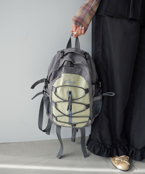 SANSeLF(サンセルフ)の「【SANSeLF】コンパクトフロントコードバックパック saa26s005(バックパック/リュック・レディース・ブラック/パープル/ライトグリーン・FREE)」の2枚目の写真