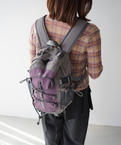 SANSeLF(サンセルフ)の「【SANSeLF】コンパクトフロントコードバックパック saa26s005(バックパック/リュック・レディース・ブラック/パープル/ライトグリーン・FREE)」の18枚目の写真