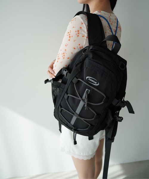 SANSeLF(サンセルフ)の「【SANSeLF】コンパクトフロントコードバックパック saa26s005(バックパック/リュック・レディース・ブラック/パープル/ライトグリーン・FREE)」の5枚目の写真