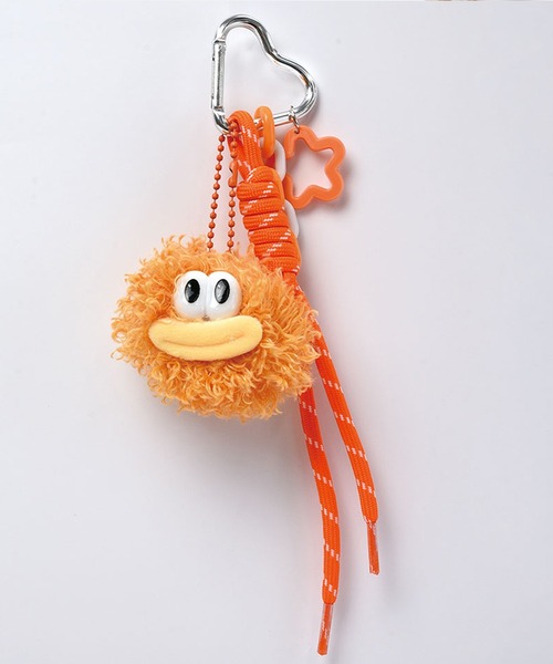 VitaFelice（ヴィータフェリーチェ）の「カラフルモンスター ファーキーホルダー（コードストラップ付き バッグチャーム）（チャーム・レディース・ブラウン/グリーン/パープル/オレンジ/ブラック/グレー・FREE）」の6枚目の写真