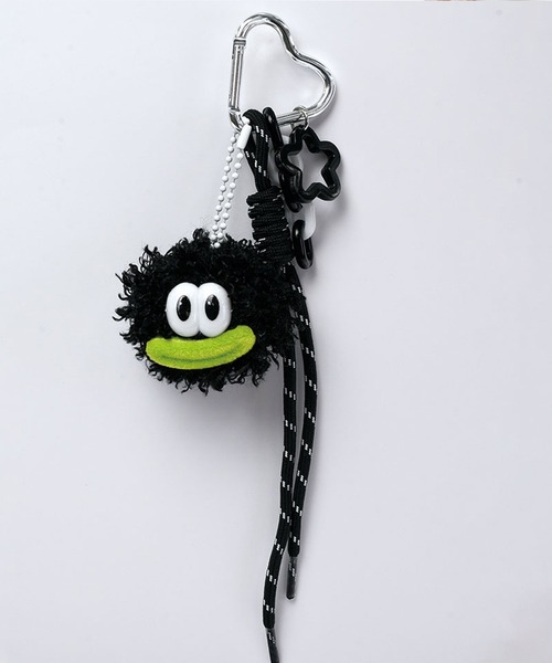 VitaFelice（ヴィータフェリーチェ）の「カラフルモンスター ファーキーホルダー（コードストラップ付き バッグチャーム）（チャーム・レディース・ブラウン/グリーン/パープル/オレンジ/ブラック/グレー・FREE）」の2枚目の写真