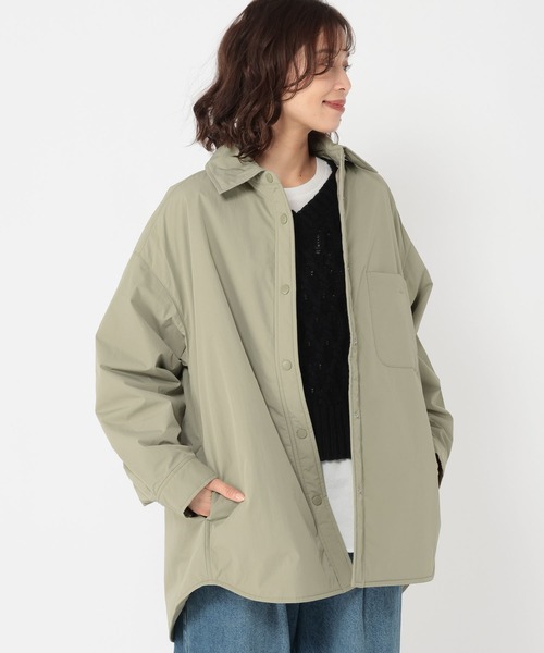 studio CLIP（スタディオクリップ）の「【撥水・防風・マシンウォッシャブル・軽量・保温】中綿シャツジャケット[プチサイズあり]（その他アウター・レディース・カーキ/オフホワイト/ライトブラウン・PF/FREE）」の10枚目の写真