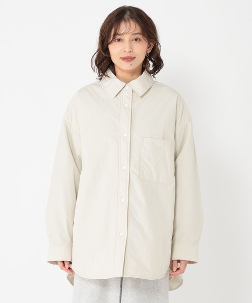 studio CLIP（スタディオクリップ）の「【撥水・防風・マシンウォッシャブル・軽量・保温】中綿シャツジャケット[プチサイズあり]（その他アウター・レディース・カーキ/オフホワイト/ライトブラウン・PF/FREE）」の11枚目の写真