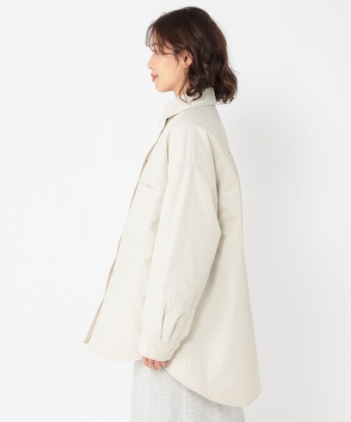 studio CLIP（スタディオクリップ）の「【撥水・防風・マシンウォッシャブル・軽量・保温】中綿シャツジャケット[プチサイズあり]（その他アウター・レディース・カーキ/オフホワイト/ライトブラウン・PF/FREE）」の12枚目の写真