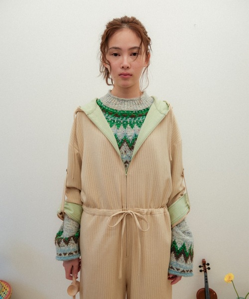 PAMM(パム)の「肌色のストライプジャンプスーツ(つなぎ/オールインワン・レディース・ベージュ系/グレー系・フリー)」の7枚目の写真
