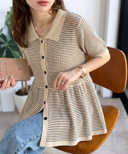 FRONT HOOK BIG COLLAR TOPS フロント フック ビッグ カラー トップス