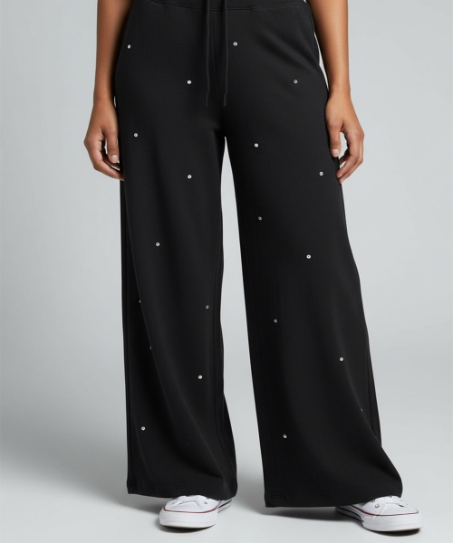Soft Crystal Winter Fleece Pants (Black)
