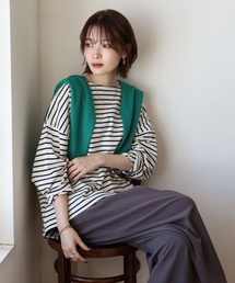 Arinomama（アリノママ）の「Arinomama ワイドボーダーロンT（Tシャツ/カットソー）」