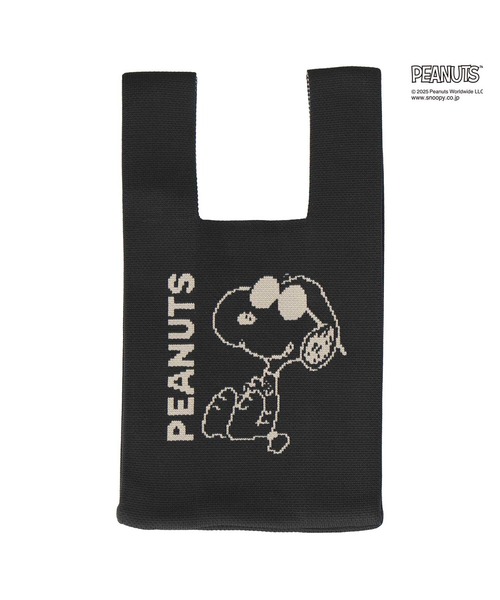 PEANUTS(ピーナッツ)の「ニットミニバッグ(エコバッグ/サブバッグ・レディース・ブラック/アイボリー/カーキ・FREE)」の4枚目の写真