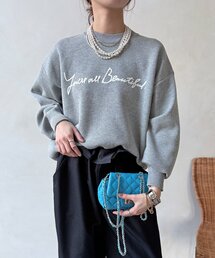 DouDou | 【WEB限定】スウエットライクロゴニット(ニット/セーター)