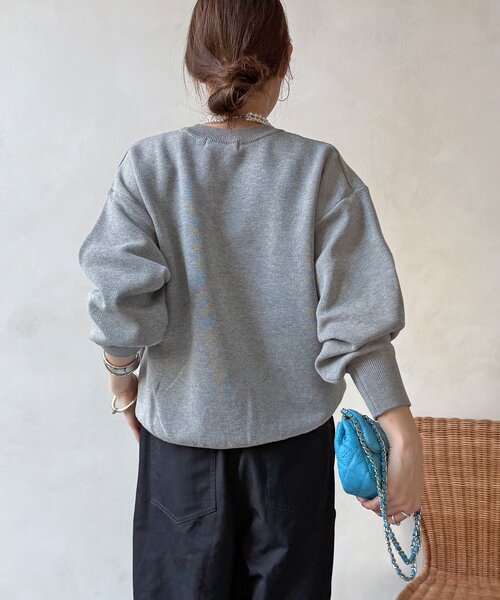 DouDou（ドゥドゥ）の「【WEB限定】スウエットライクロゴニット（ニット/セーター・レディース・ネイビー/グレー/アイボリー・FREE）」の22枚目の写真
