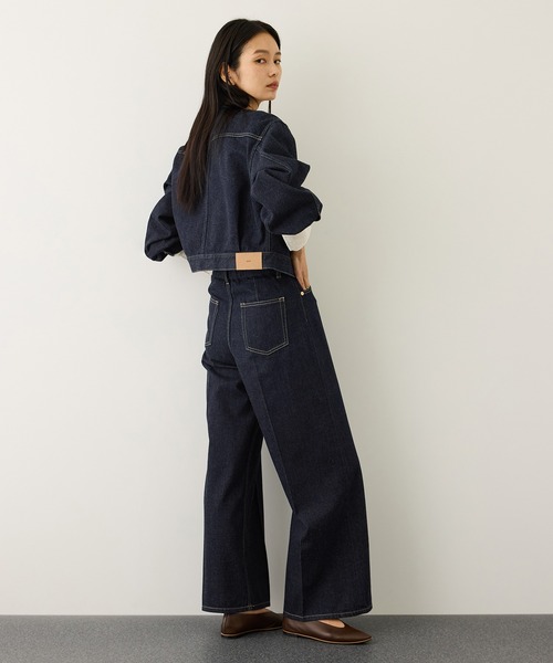 ROPE'（ロペ）の「【KUROKI(クロキ)】ノーカラーデニムジャケット/イージーケア・セットアップ対応（デニムジャケット・レディース・ブルー系その他6/ネイビー・FREE）」の20枚目の写真