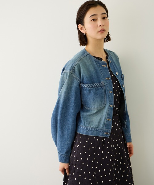 ROPE'（ロペ）の「【KUROKI(クロキ)】ノーカラーデニムジャケット/イージーケア・セットアップ対応（デニムジャケット・レディース・ブルー系その他6/ネイビー・FREE）」の22枚目の写真