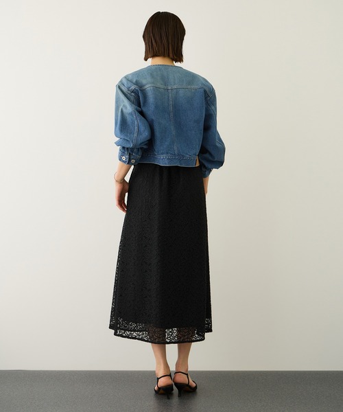 ROPE'（ロペ）の「【KUROKI(クロキ)】ノーカラーデニムジャケット/イージーケア・セットアップ対応（デニムジャケット・レディース・ブルー系その他6/ネイビー・FREE）」の6枚目の写真