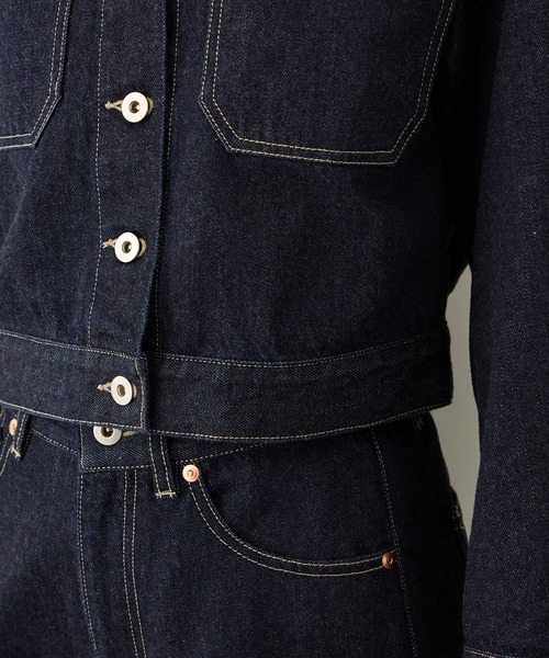 ROPE'（ロペ）の「【KUROKI(クロキ)】ノーカラーデニムジャケット/イージーケア・セットアップ対応（デニムジャケット・レディース・ブルー系その他6/ネイビー・FREE）」の13枚目の写真