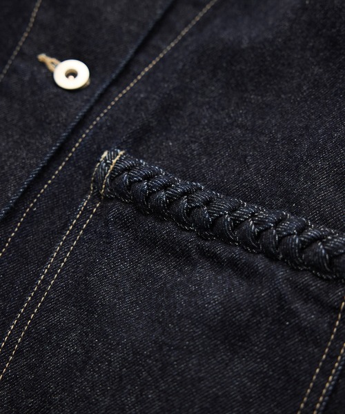 ROPE'（ロペ）の「【KUROKI(クロキ)】ノーカラーデニムジャケット/イージーケア・セットアップ対応（デニムジャケット・レディース・ブルー系その他6/ネイビー・FREE）」の15枚目の写真