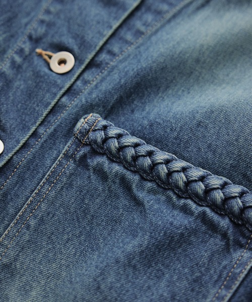 ROPE'（ロペ）の「【KUROKI(クロキ)】ノーカラーデニムジャケット/イージーケア・セットアップ対応（デニムジャケット・レディース・ブルー系その他6/ネイビー・FREE）」の16枚目の写真