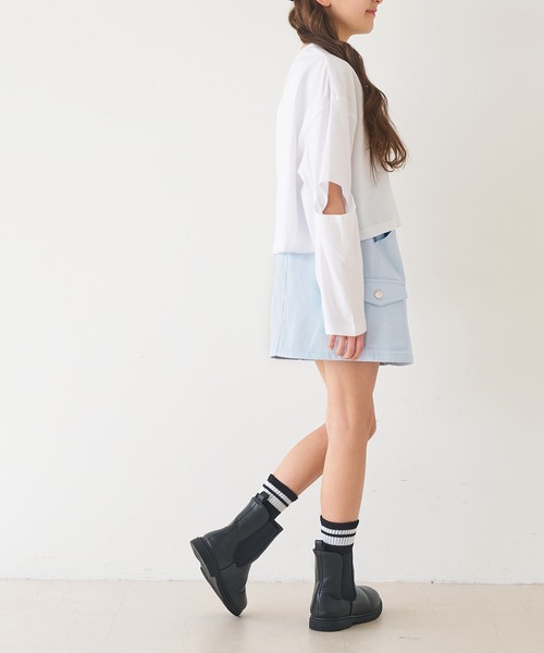 coca(coca)(コカ)の「キッズ フロントジップスカート(スカート・キッズ・ブラック/ライトブルー・120/130/140/150)」の10枚目の写真