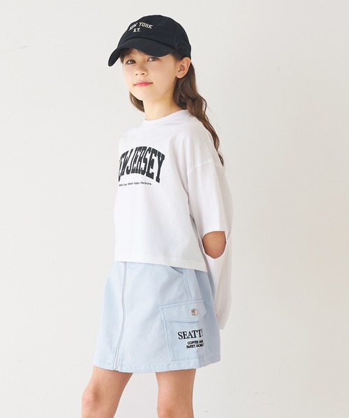 coca(coca)(コカ)の「キッズ フロントジップスカート(スカート・キッズ・ブラック/ライトブルー・120/130/140/150)」の11枚目の写真