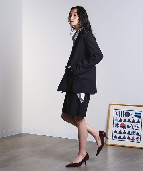 ROSE BUD(ローズバッド)の「DOUBLE TAILORED JACKET(テーラードジャケット・レディース・ブラック/ベージュ・M/S)」の4枚目の写真