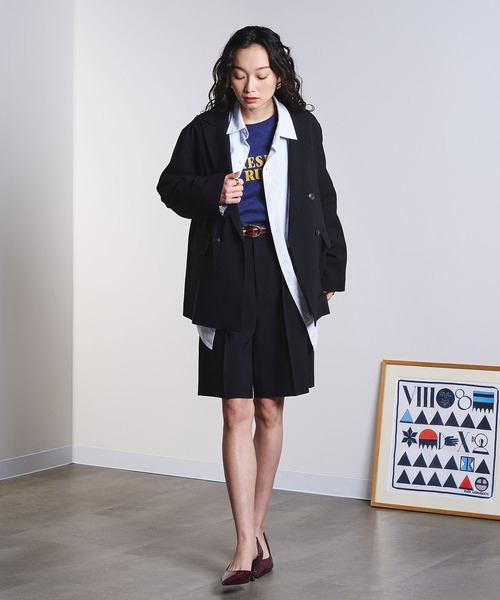 ROSE BUD(ローズバッド)の「DOUBLE TAILORED JACKET(テーラードジャケット・レディース・ブラック/ベージュ・M/S)」の6枚目の写真