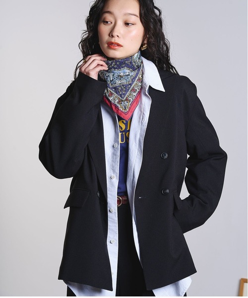 ROSE BUD(ローズバッド)の「DOUBLE TAILORED JACKET(テーラードジャケット・レディース・ブラック/ベージュ・M/S)」の9枚目の写真