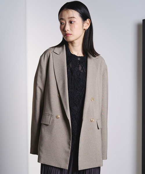 ROSE BUD(ローズバッド)の「DOUBLE TAILORED JACKET(テーラードジャケット・レディース・ブラック/ベージュ・M/S)」の10枚目の写真