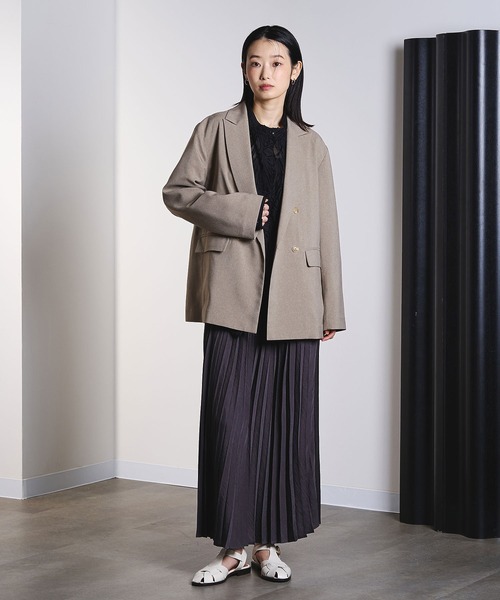 ROSE BUD(ローズバッド)の「DOUBLE TAILORED JACKET(テーラードジャケット・レディース・ブラック/ベージュ・M/S)」の14枚目の写真