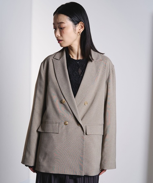 ROSE BUD(ローズバッド)の「DOUBLE TAILORED JACKET(テーラードジャケット・レディース・ブラック/ベージュ・M/S)」の18枚目の写真