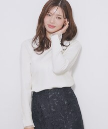 index | ドットチュールフリルデザインニット【洗濯機OK】(ニット/セーター)