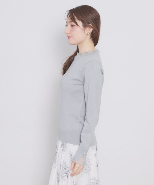 index（インデックス）の「ドットチュールフリルデザインニット【洗濯機OK】（ニット/セーター・レディース・ブラック/オフホワイト/サックスブルー・42/40/38/36）」の18枚目の写真