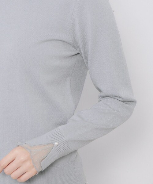 index（インデックス）の「ドットチュールフリルデザインニット【洗濯機OK】（ニット/セーター・レディース・ブラック/オフホワイト/サックスブルー・42/40/38/36）」の21枚目の写真